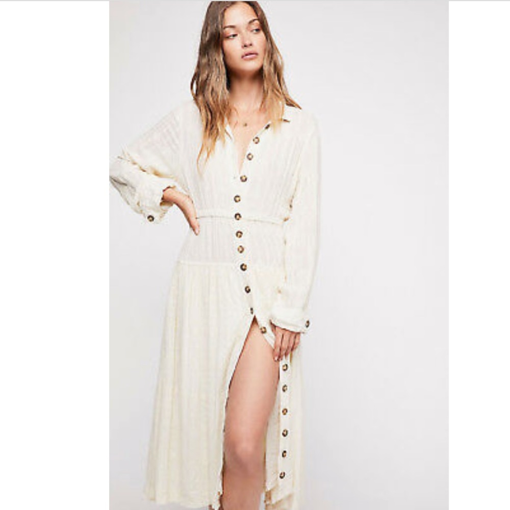 Free People Embroidered Midi Dress